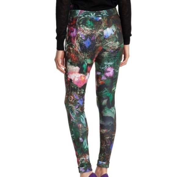NWT!! TED BAKER Olivie Floral Tapered Pants Knit Stretch Chic Abstract 0 US 2 - Picture 7 of 16